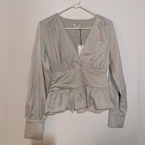 Jason Wu Top, Satin Long Sleeve Blouse